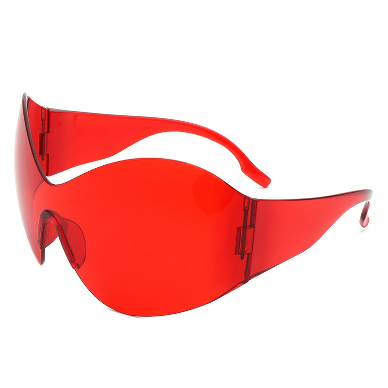 Vivid red glossy translucent statement sunglasses