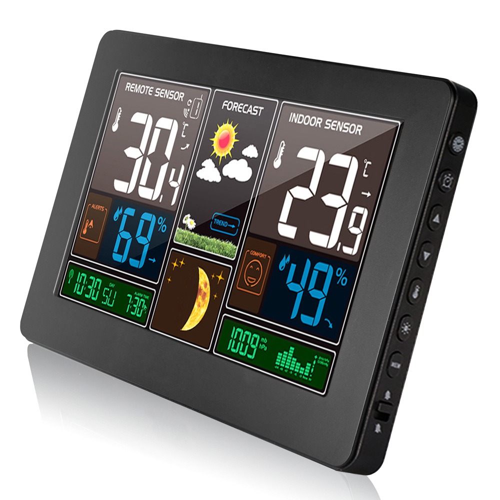 Color screen weather clock 3378 weather forecast clock radio wave indoor and outdoor temperature LED