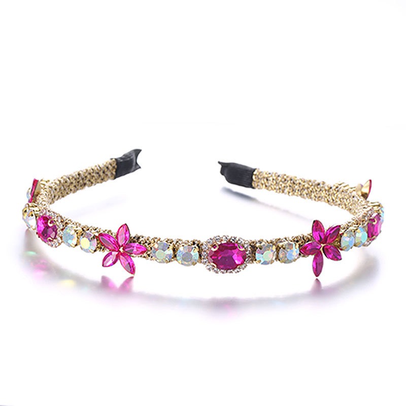 Pink crystal flower hoop showing colorful reflective sparkle