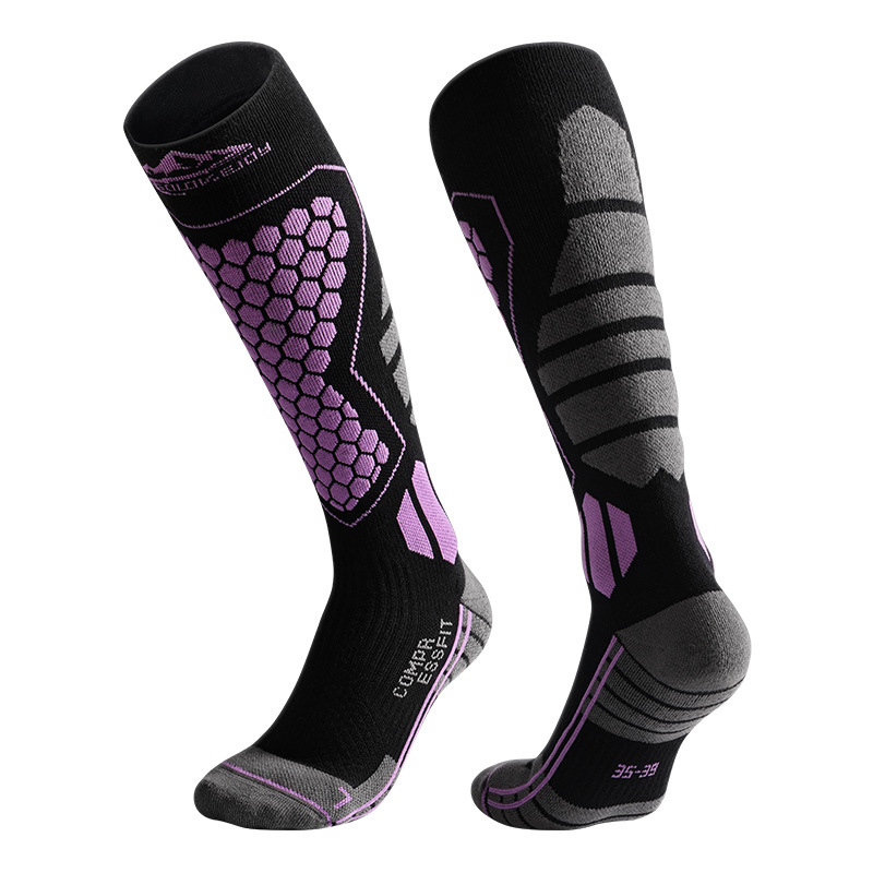 Winter ski socks men and women outdoor sports warm breathable long tube thickening pressure function
