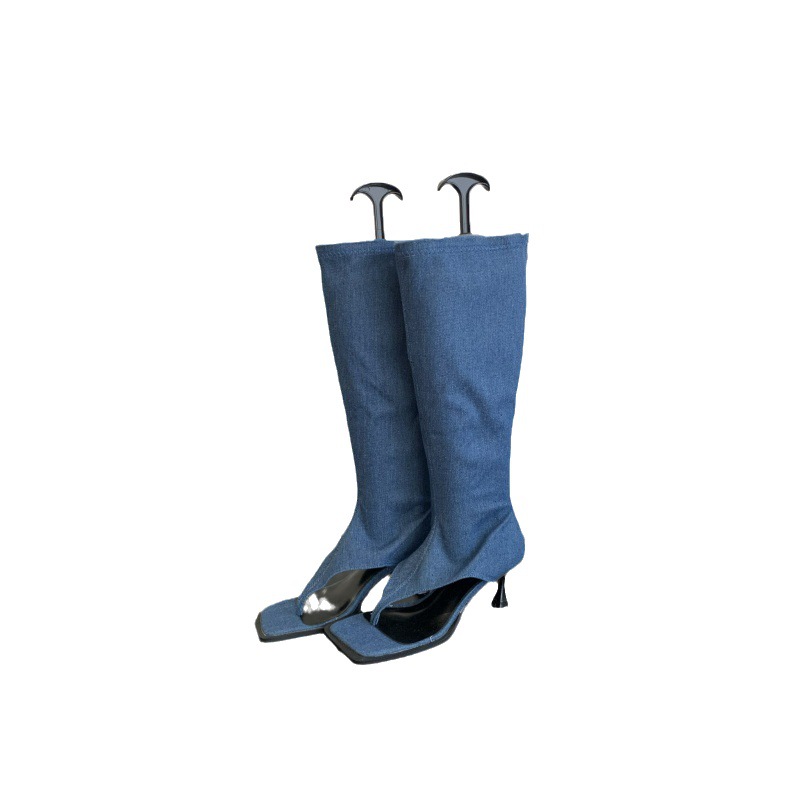 Fashion Spring Autumn Stretch Boots Women's Boots Sandals Peep Toe Low Heel Ankle Strap Hollow Out