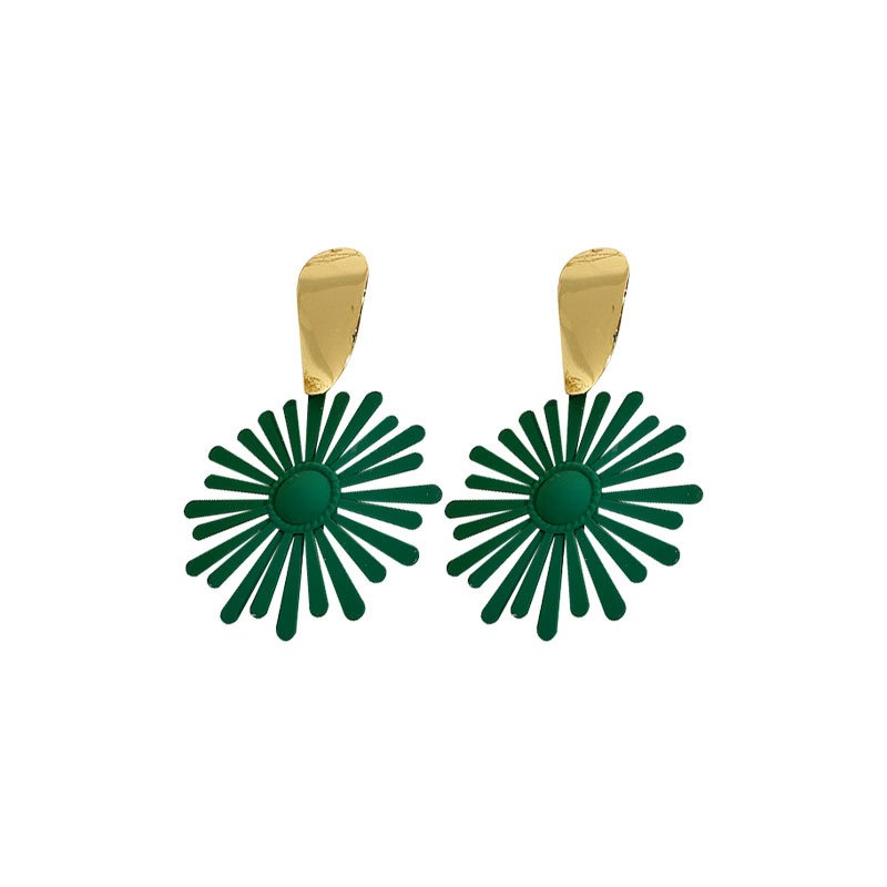 Solid Flower Exaggerated Earrings