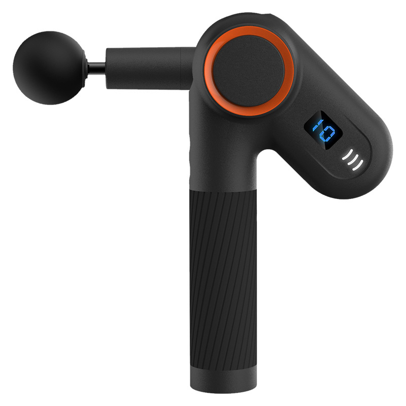 Rotary head fascia gun with digital display on light poured concrete