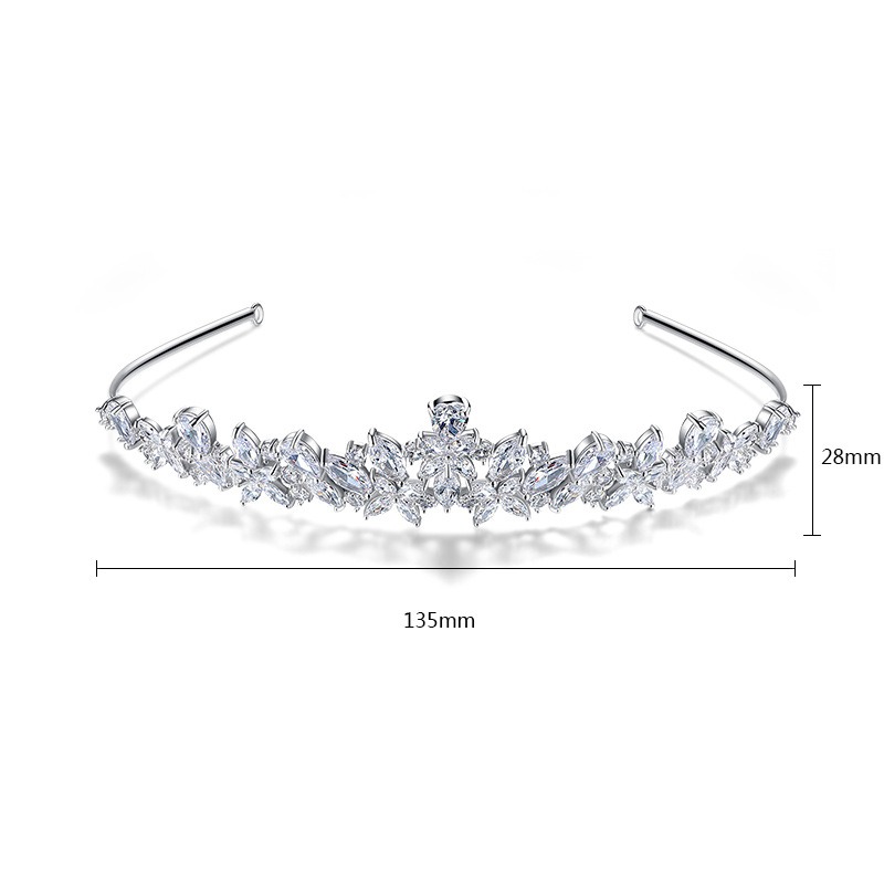 Hair accessories, hair bands, copper zircon inlaid with fashionable temperament, bride's simple