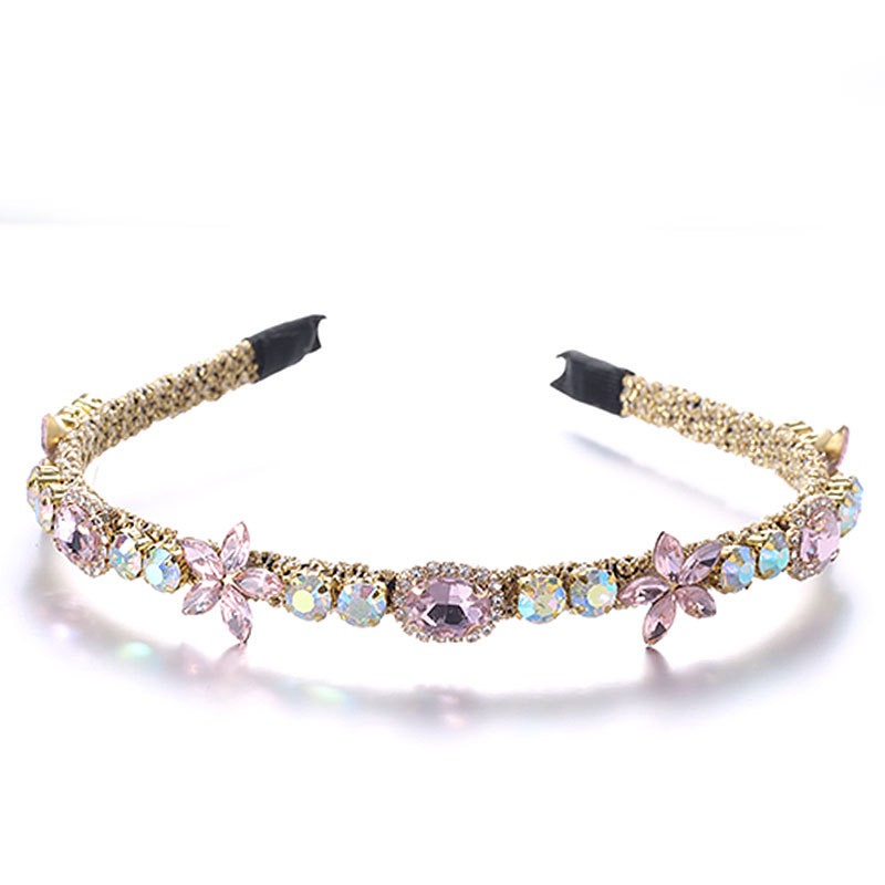 Lavender floral hoop with fine flexible gold-tone edge