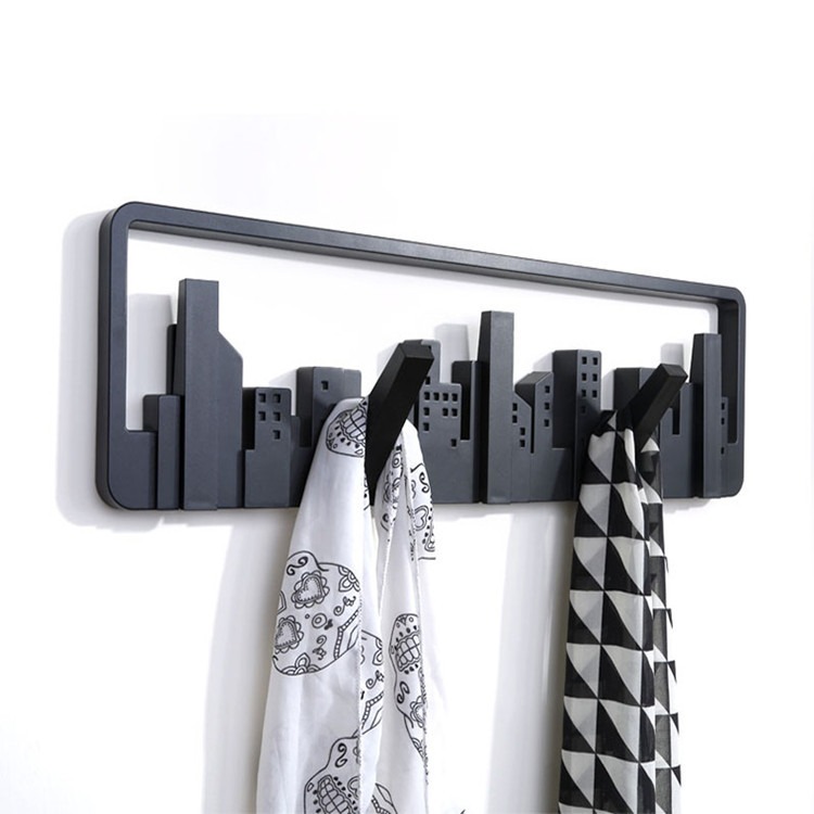 Piano style Horizon coat and hat hook wall hanging clothes hook door hanging clothes hanger multiple sets of hook racks