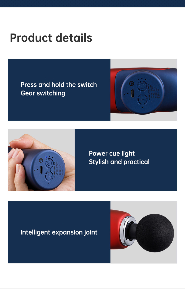 Close‑up of the ergonomic handle with soft‑touch silicone grip on travertine surface