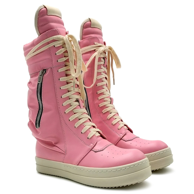 High Top Boots Women Boots Men's Owens Shoes Leather Casual Sneaker Workwear Plus Pocket Shoes