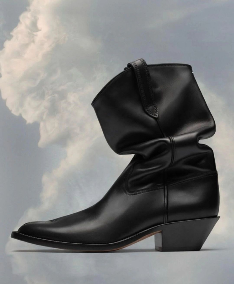Silver Tabi Boots Split Toe Chunky High Heel Women Boots Leather Zapatos Mujer Fashion Autumn Women