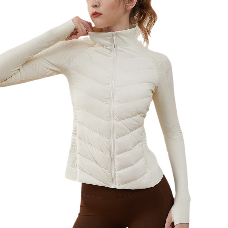 Autumn Winter Sport Seamless Splicing Down Jacket Women Thin Down Jacket For Women Ultralight Puffer