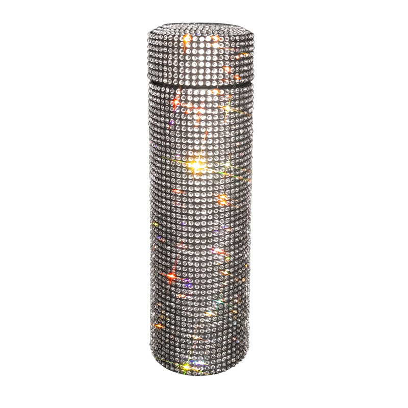 Bling Rhinestone Thermos Bottle Insulated Double Wall Stainless Steel Water Bottle Coffee Travel Car