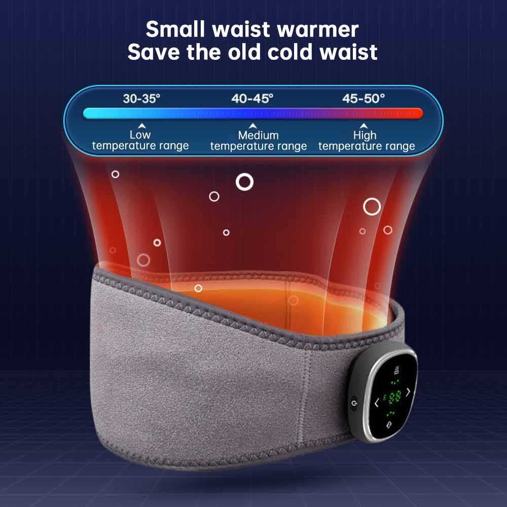 Close-up of the heating core, glowing orange, symbolizing the warmth that relieves pain