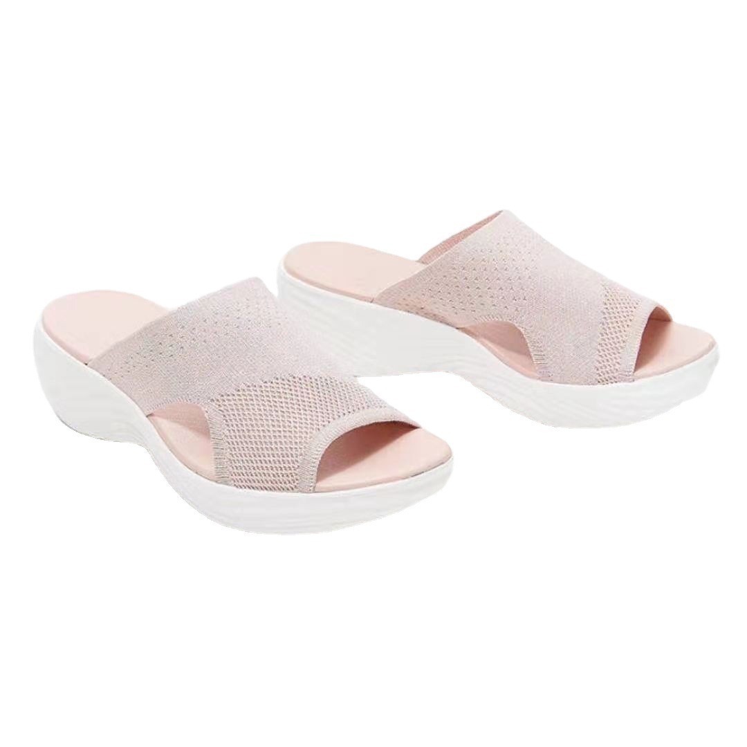 Summer oversized slippers for women, fish mouth mesh breathable women's external wear slippers image 4