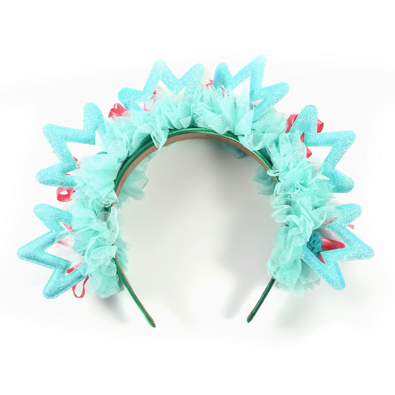 Mint fabric crown hairband showing lightweight open frame