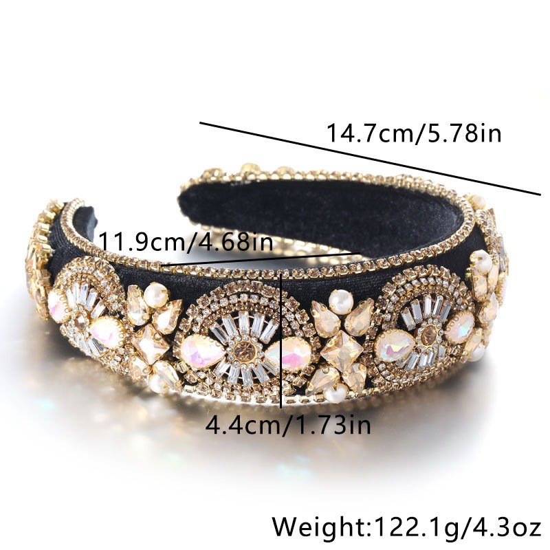 Padded baroque headband with measurement detail