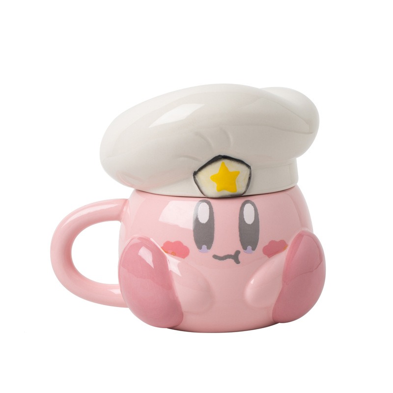 Madou Cute Pink Cartoon Chef Star Mug Cabbie Chef Hat Star Ceramic Cup Cartoon Navy Hat Coffee Mug