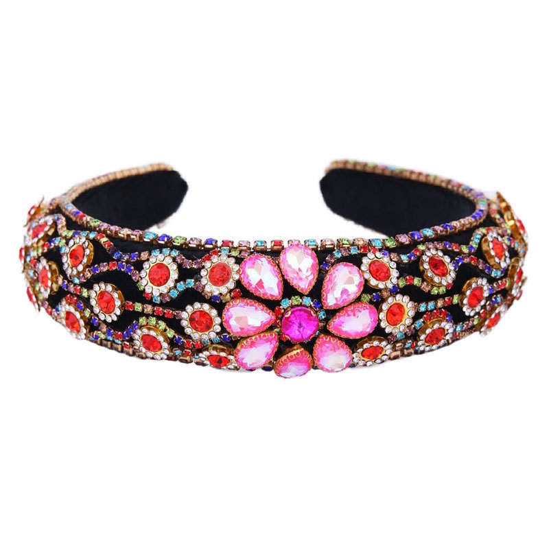 Bright pink and blue open hoop hair accessory
