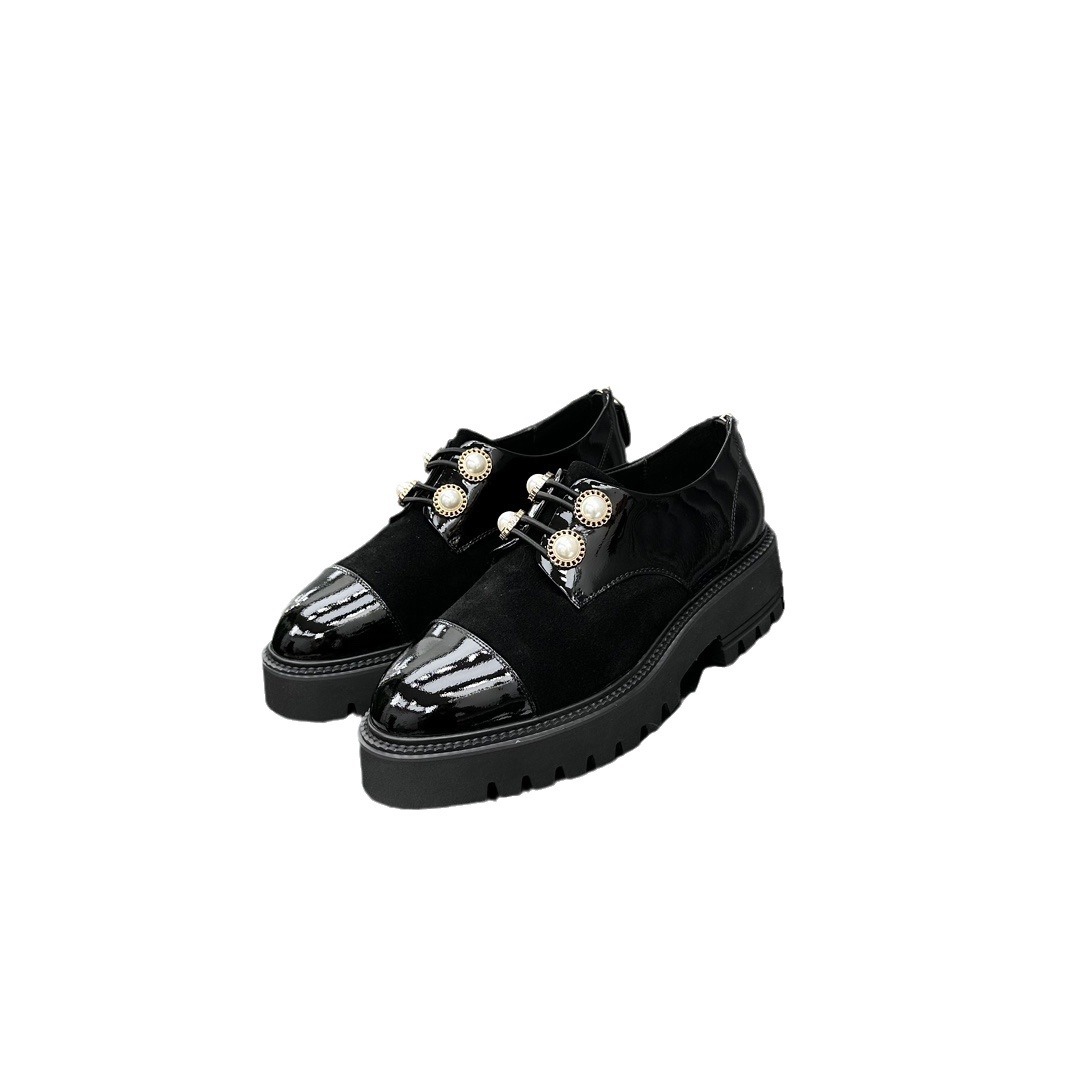 Winter Brand New Women's Short Boots Pearl Decor Black Ankle Boots Luxury Shoes Botas Mujer Platform