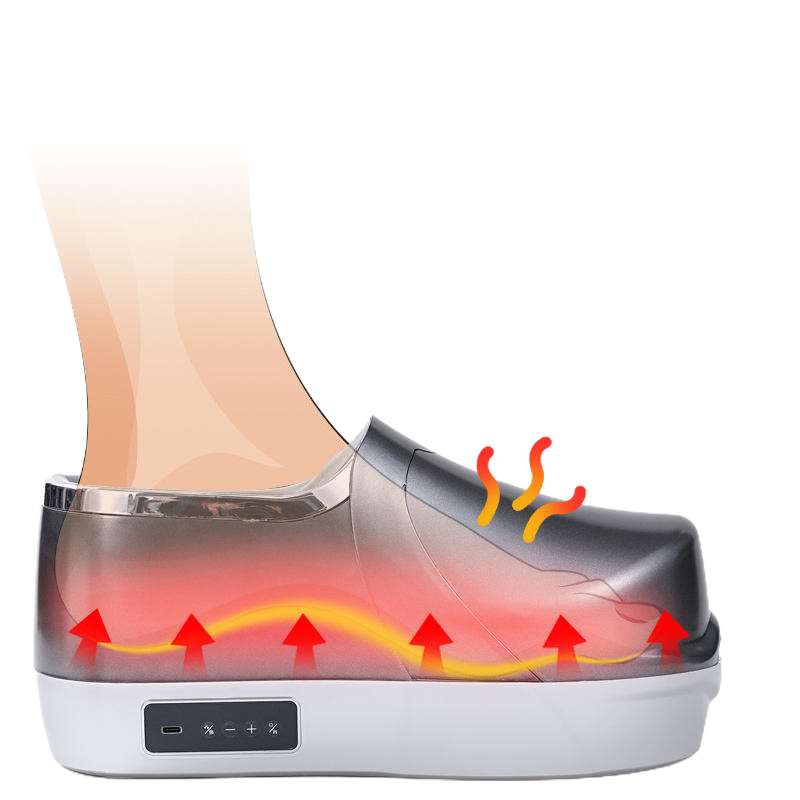 Thermal visualization of acupressure point activation inside massage shoe sole