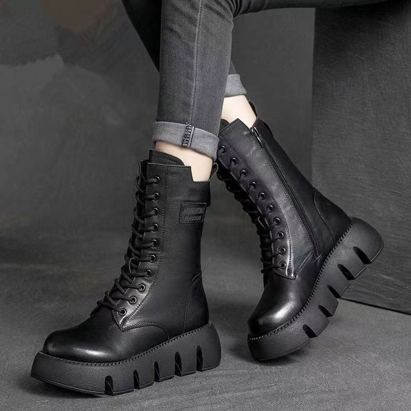 Doc Martens boots with thick cotton mid-calf boots platform snow boots