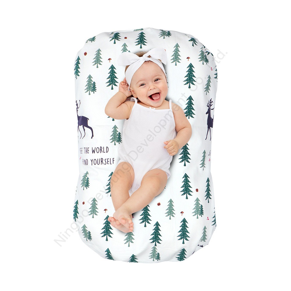 Flat weave fine cloth cover for baby lounge chair, soft organic cotton cover, newborn biomimetic