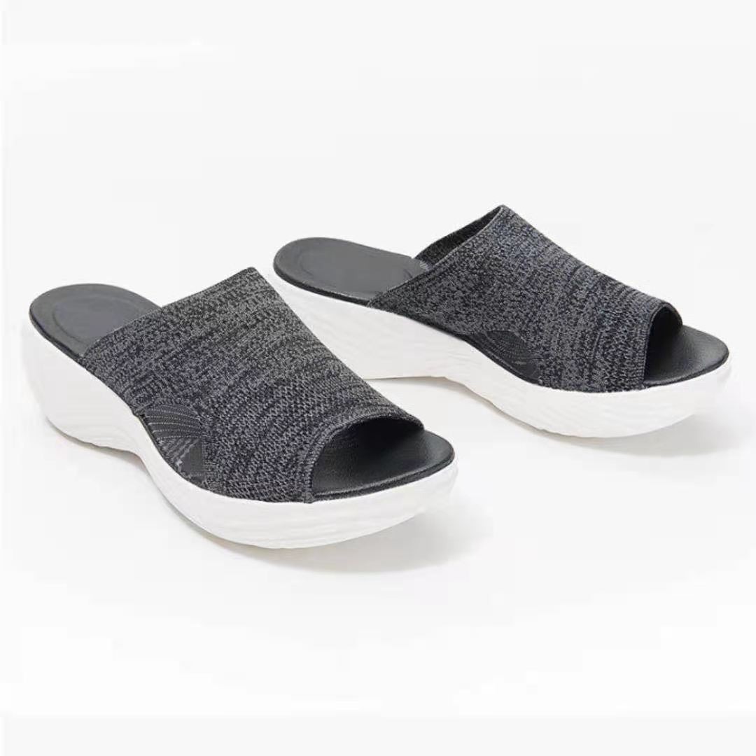 Summer oversized slippers for women, fish mouth mesh breathable women's external wear slippers image 7