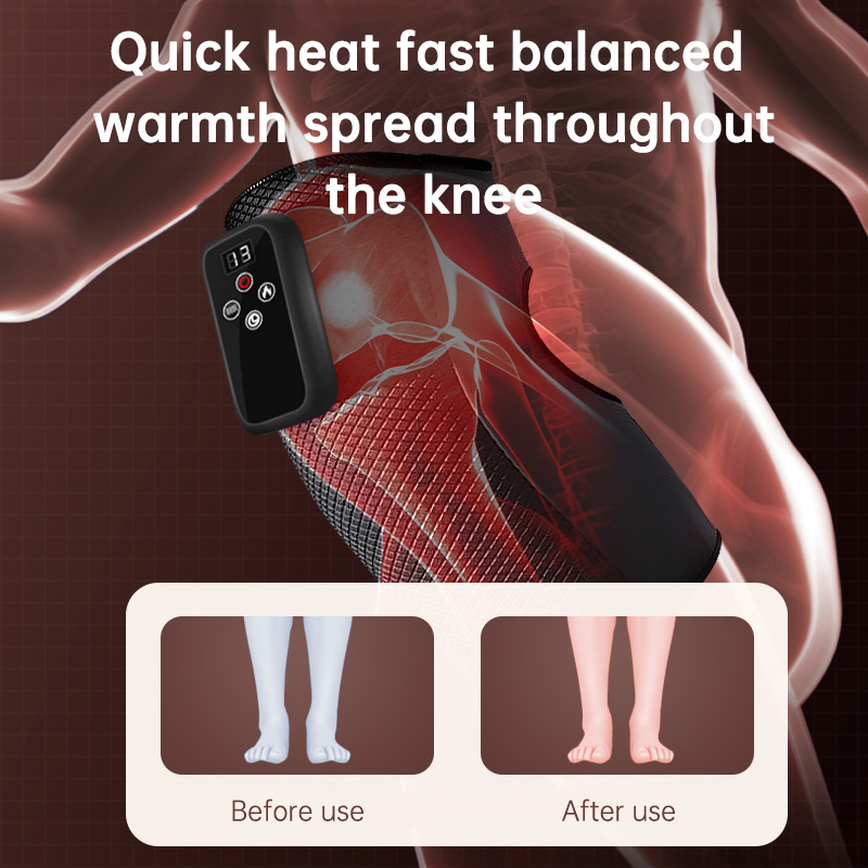Before and after leg comparison showing improved blood circulation and warmth distribution around the knee