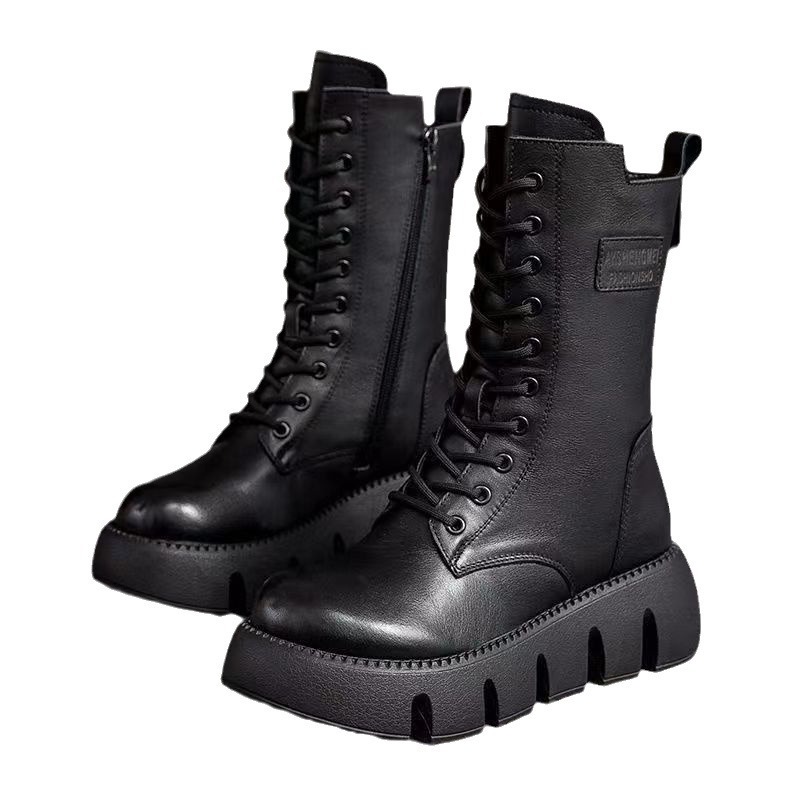Doc Martens boots with thick cotton mid-calf boots platform snow boots