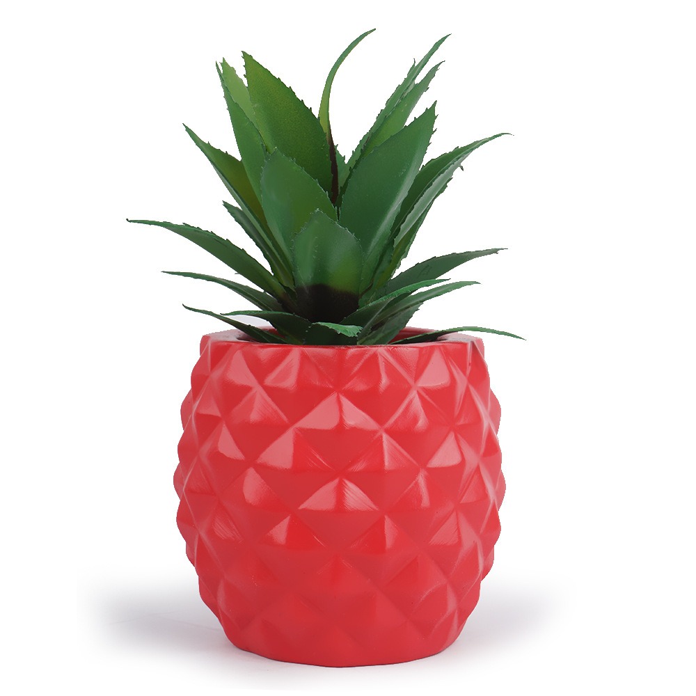 Red pineapple plant resin handicraft ornaments