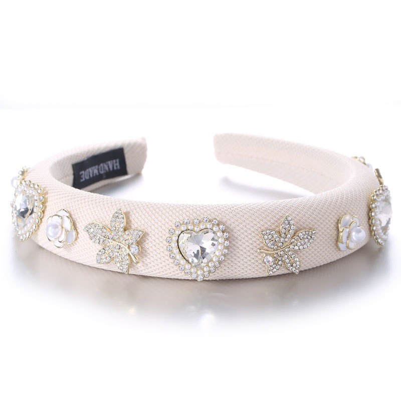 Jeweled padded headband detail for quick styling