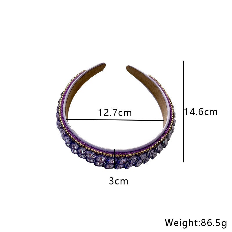 Headband measurement graphic with width height and weight