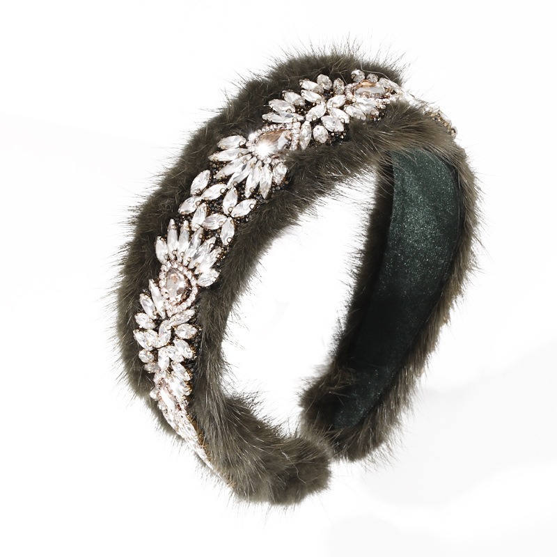 Close view of fuzzy velvet headband covering