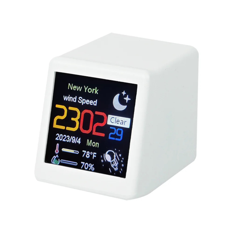 Mini Smart WIFI Weather Forecast Station Clock for Gaming Desktop Decoration