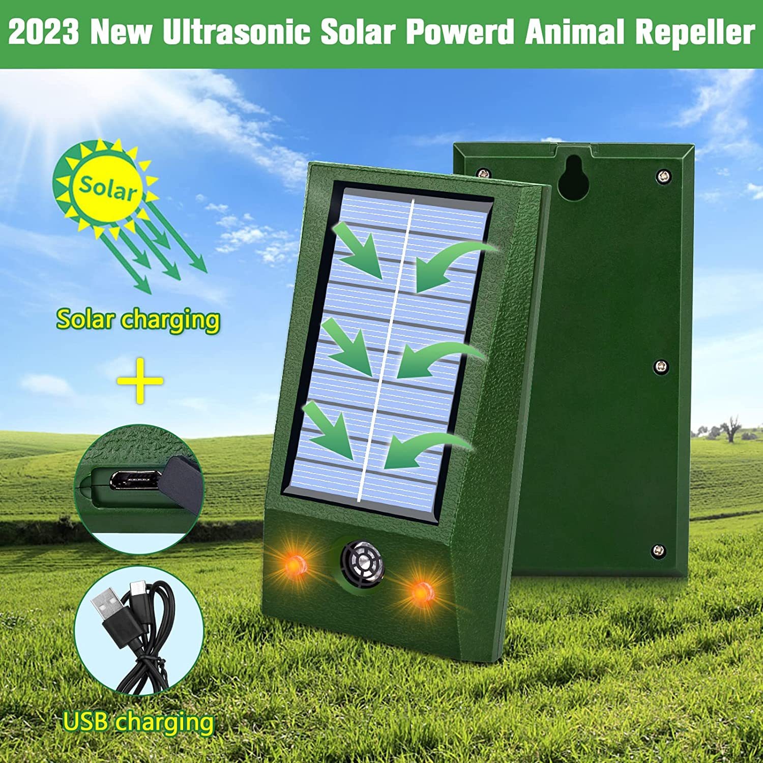 Ultrasonic mouse repeller Outdoor LED red and white flash bird repeller Ultrasonic dog Cat