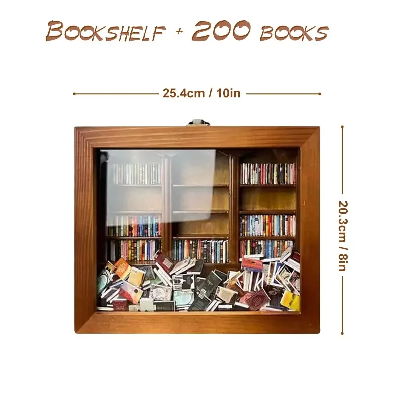 Anti-Anxiety Bookshelf Ornament Wooden Bookshelf Display Cabinet Stress  Reliever Bookcase Desktop Decor for Book Lovers Gifts dropshipping - EPROLO