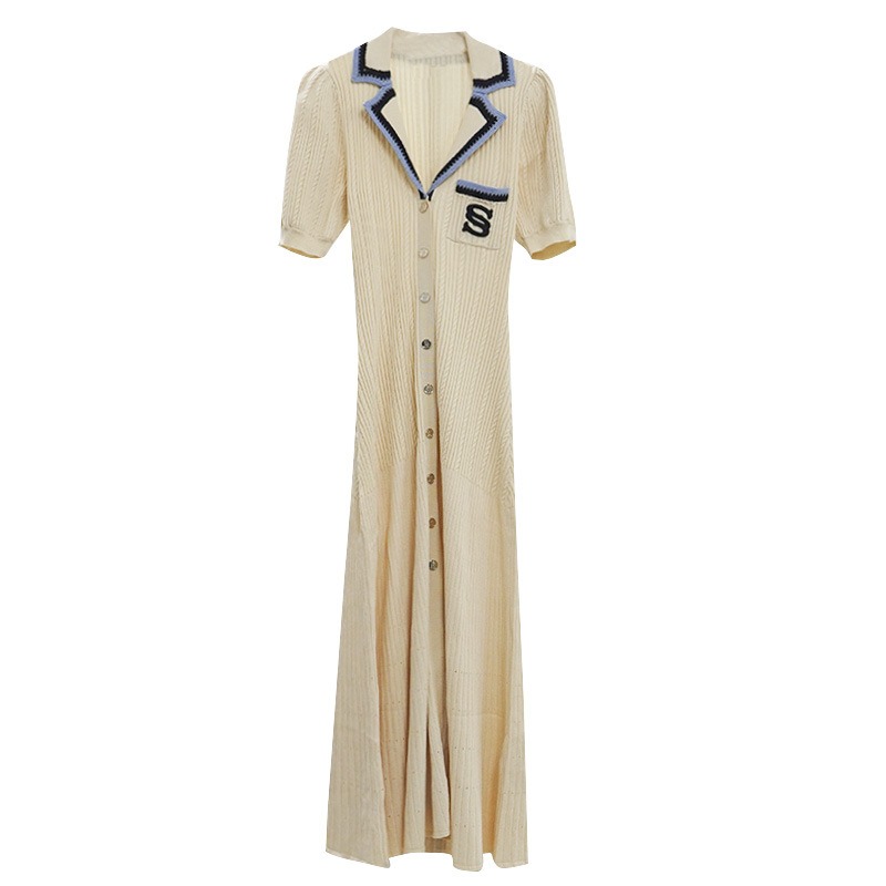Women's fall women's dress Femininity knitted A-line polo skirt long skirt