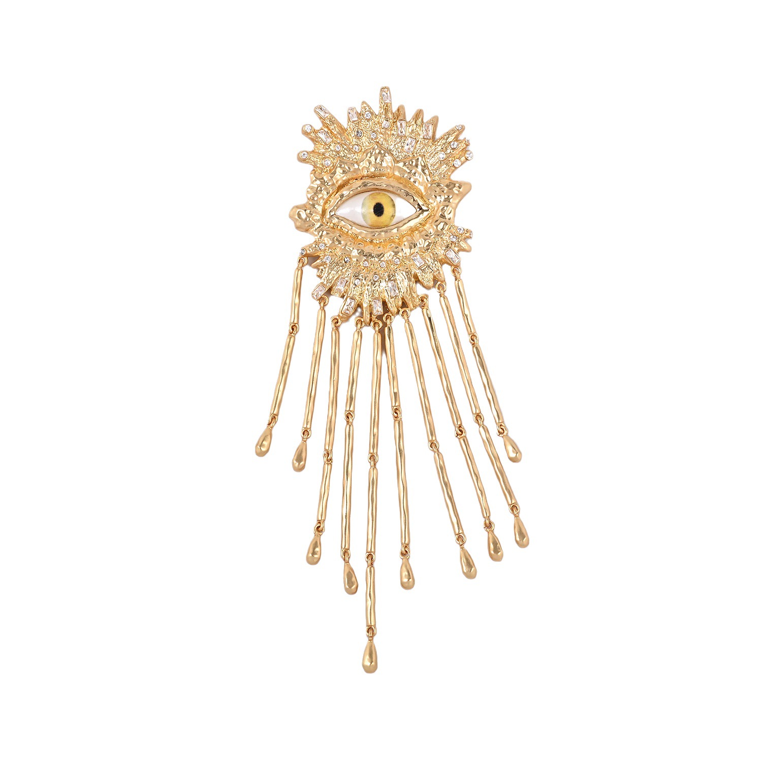 Large Stud Earring Heavry Metal Tassels for Women Brass Jewelry