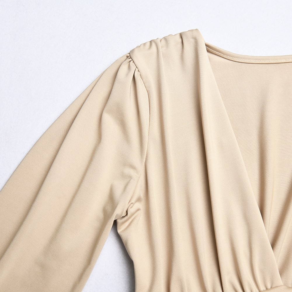 Long Sleeve Bodysuit Round Neck Sexy Tight Long Sleeve Casual Bodysuit –  KesleyBoutique