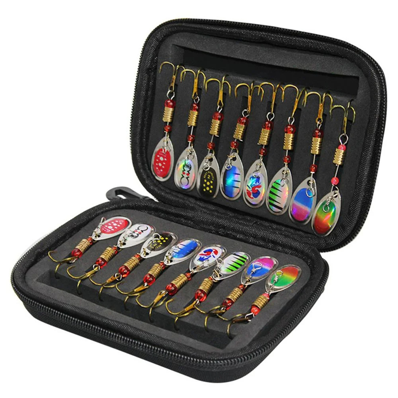 Metal Spoon Spinner Fishing Lure 16pcs Set Spoonbait Crankbaits Fishing Wobblers for Pike Crochet