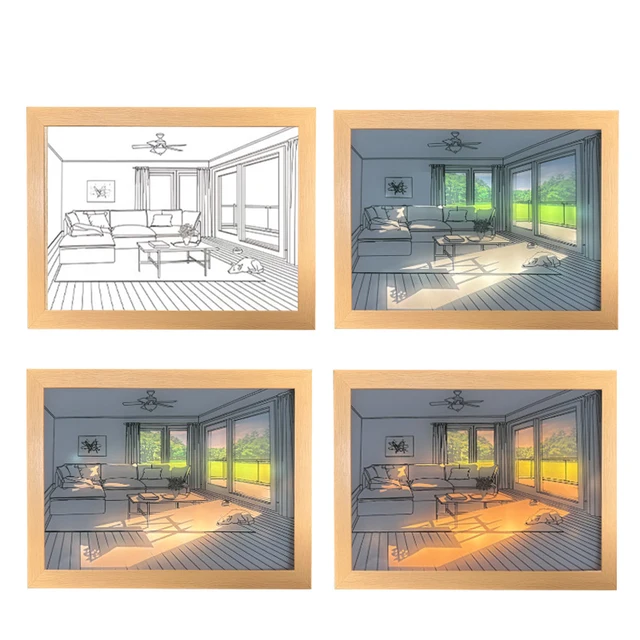 Festival Gift Table Lamp Light Painting Room Decoration Personalized Luminous Painting Photo Frame