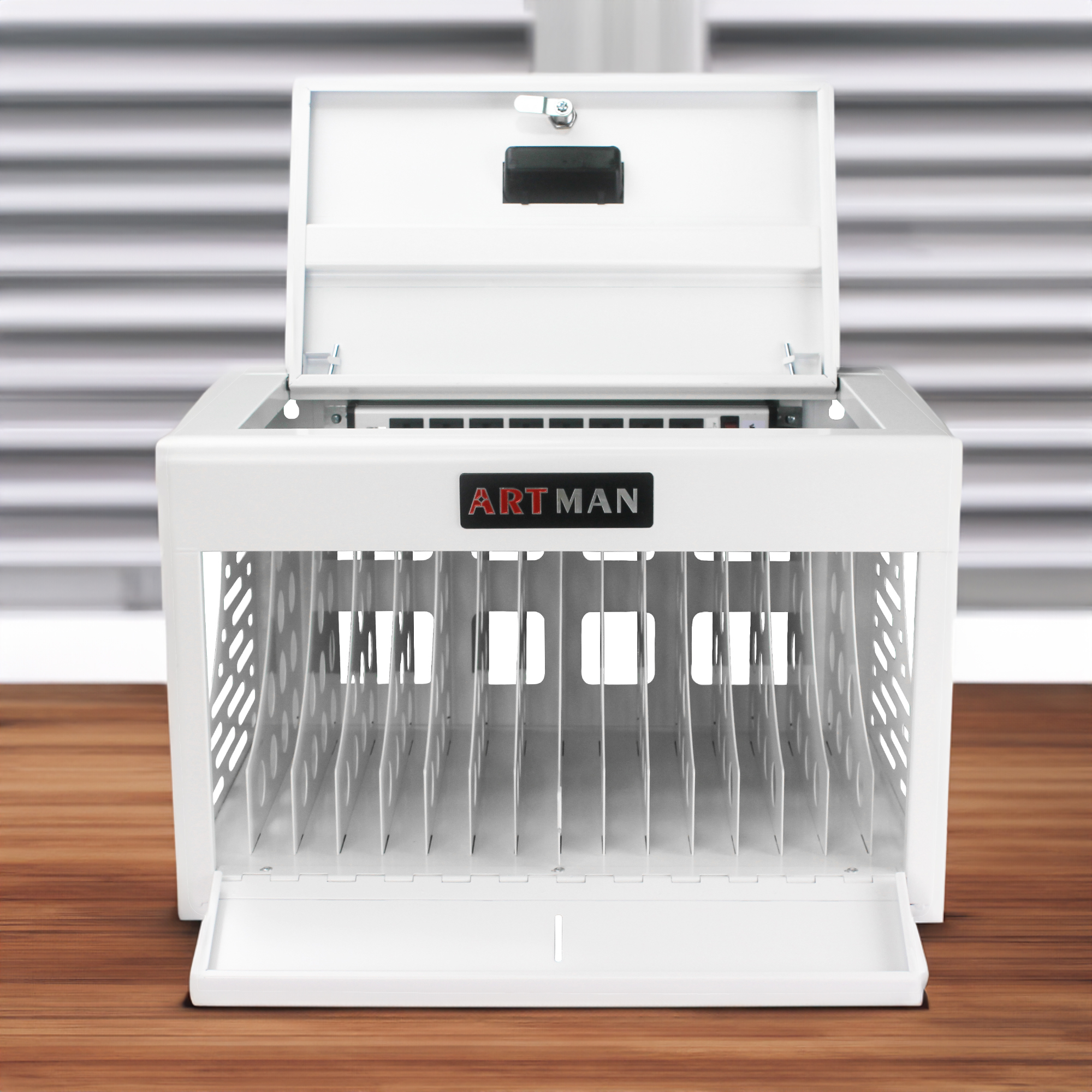 16 Bay Charging Cabinet for Laptop Chromebook Locking Charging Station-WHITE