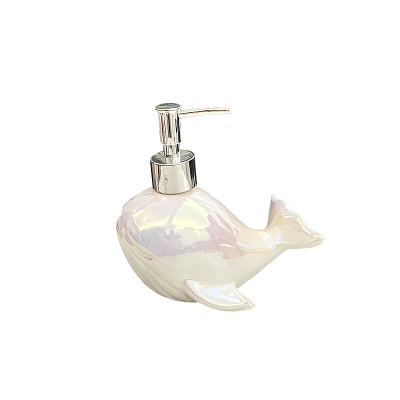 Creative Ceramic Whale Lotion Bottle Household Soap Bottle Shampoo Shower Gel Hand Sanitizer Bottles