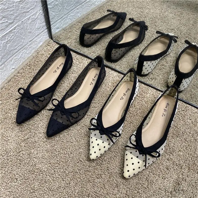 With Bow Ladies Summer Footwear Low Heel Elegant Pointed Toe White Office Shoes for Women 2023 Quick Delivery High Quality E Y2k image 6
