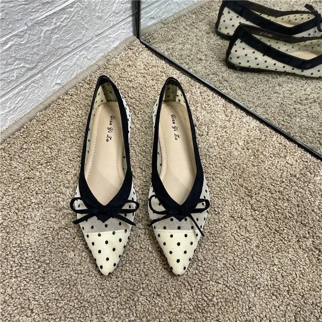 With Bow Ladies Summer Footwear Low Heel Elegant Pointed Toe White Office Shoes for Women 2023 Quick Delivery High Quality E Y2k image 3