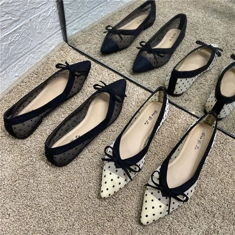With Bow Ladies Summer Footwear Low Heel Elegant Pointed Toe White Office Shoes for Women 2023 Quick Delivery High Quality E Y2k image 7