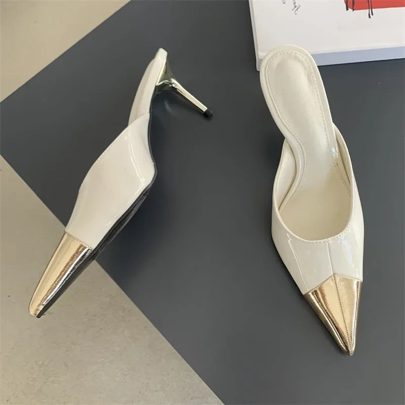 Eilyken Spring Serpentine Pointed Toe Women Slippers Sexy Thin Heels Sandals Stripper Banquet Mule Female Shoes image 6
