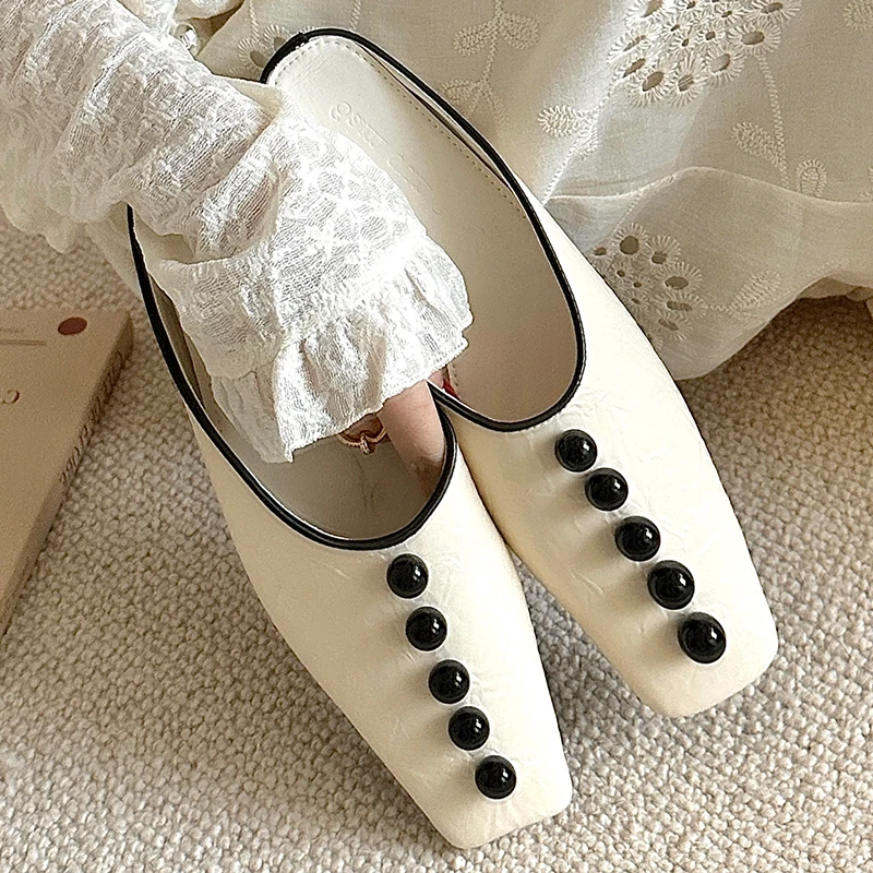 String Bead Female Slides Ladies Slippers Luxury Footwear Summer Beach Slippers Flats Sandals Shoes For Women Mules image 5