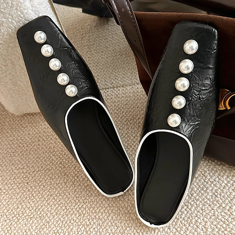 String Bead Female Slides Ladies Slippers Luxury Footwear Summer Beach Slippers Flats Sandals Shoes For Women Mules image 6