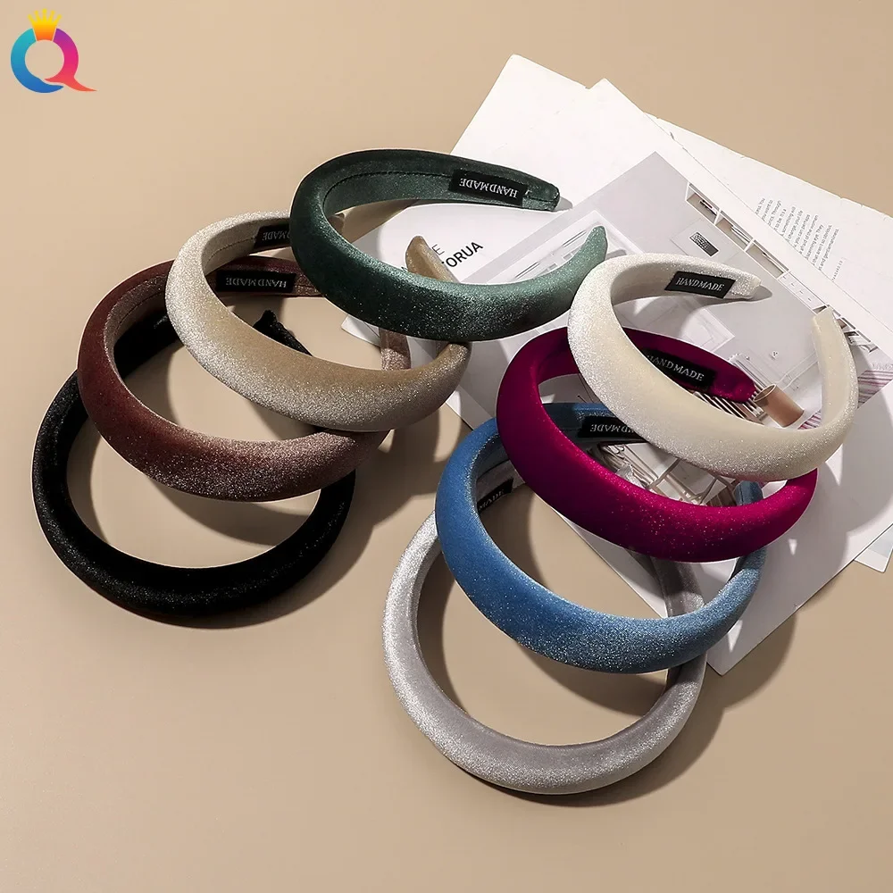 Assorted wide headbands showing padded profiles and inner finish