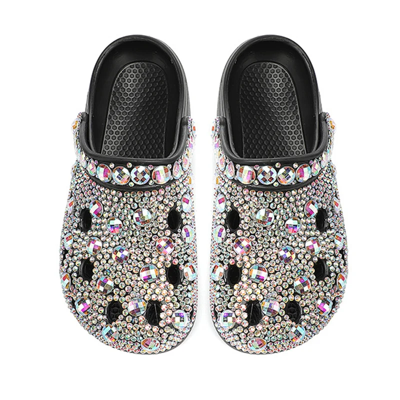 Women Summer Luxury Slippers Rhinestone Decoration Sandals Beach Slides Flip Flop Soft Casual Shoes image 3